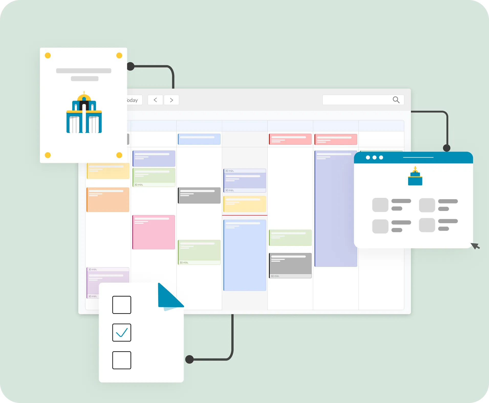 ChurchDesk Calendar integrated with other modules