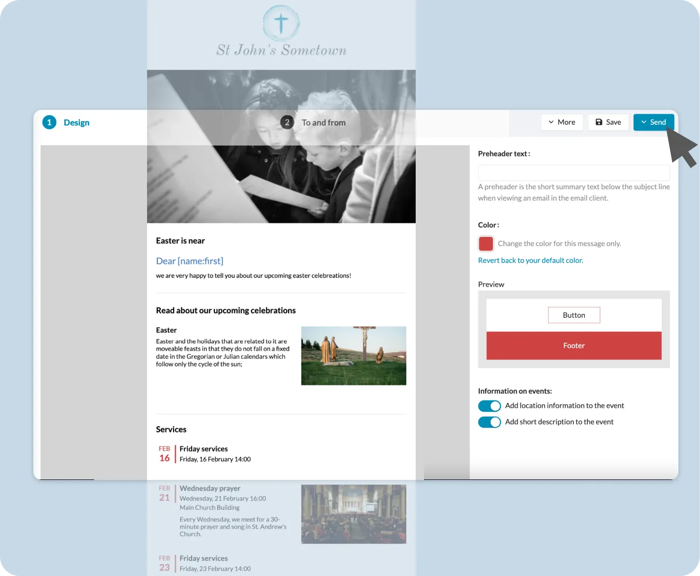ChurchDesk newsletter editor