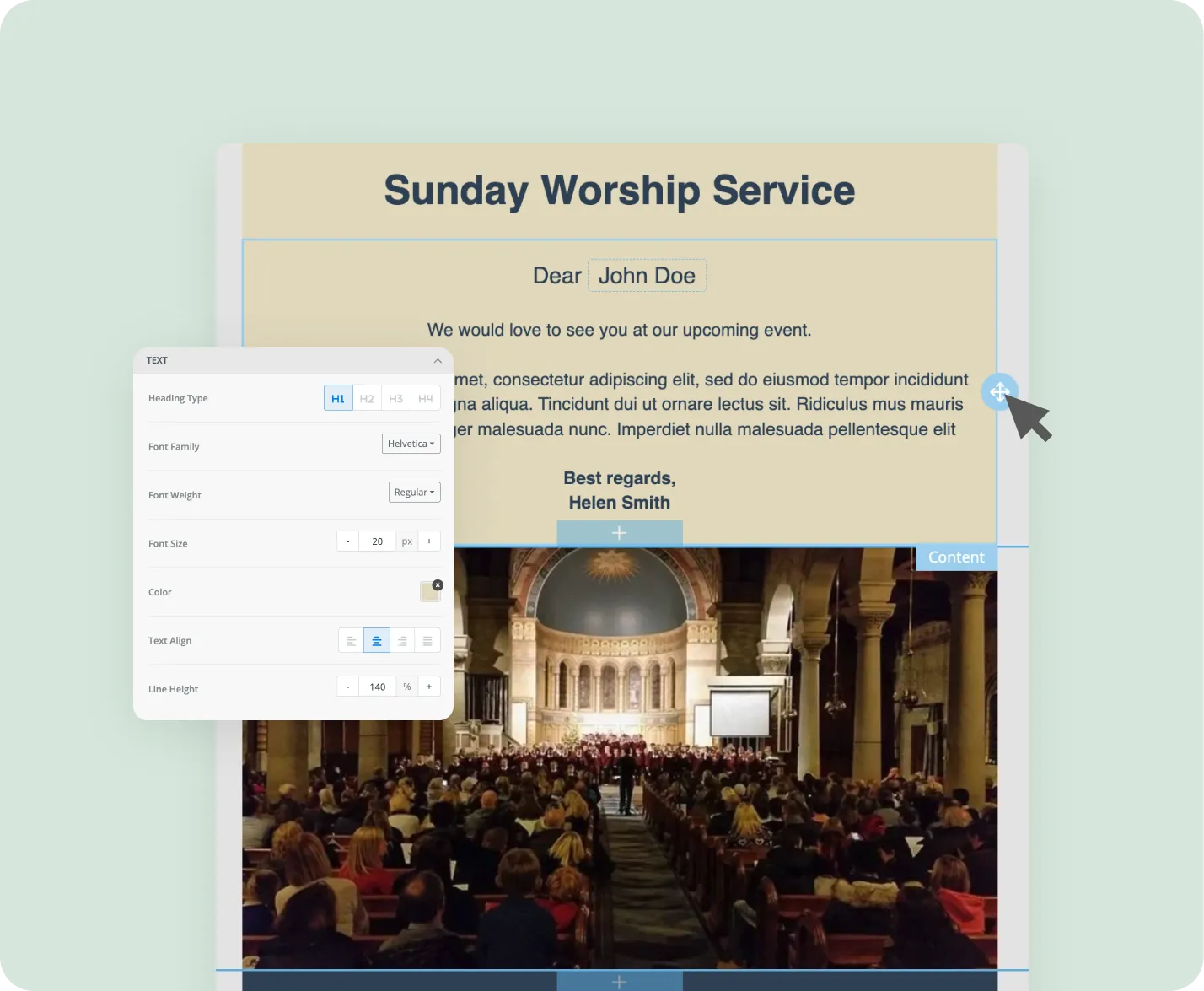 Design templates for emails and posters in ChurchDesk Studio